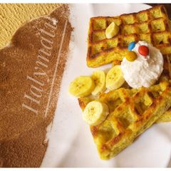 A picture of Plantain waffles.