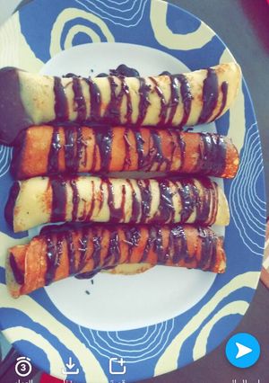صورة لوصفة كريب بالنوتيلا المنزليه
