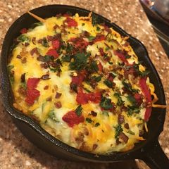 A picture of Skillet Pizza with Crab for one.