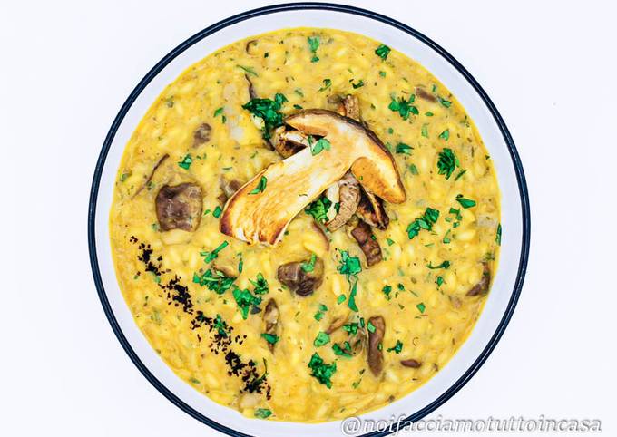 Come a Fai Fatto in casa super veloce Risotto con Zucca e Porcini, Facile e Goloso