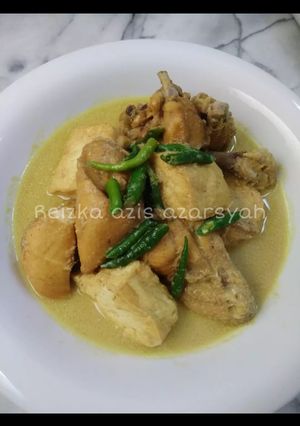 Foto resep Opor ayam tahu dengan cabai hijau