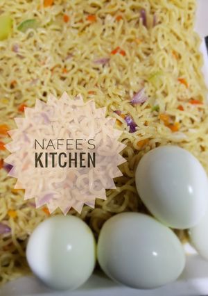 A picture of Indomie and egg.