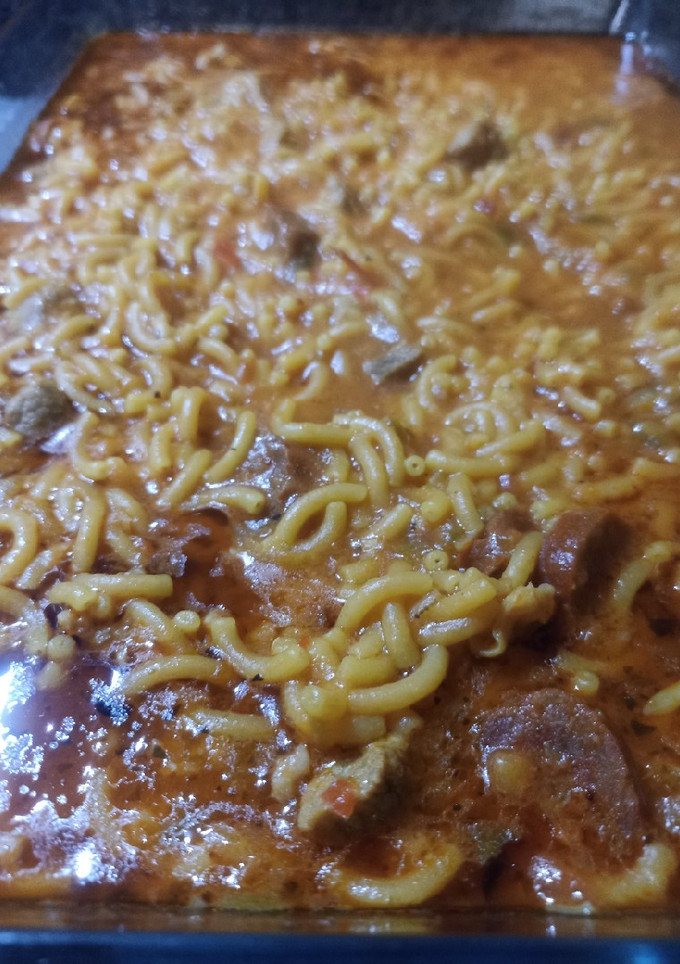Una foto de Fideuá con carne en Thermomix