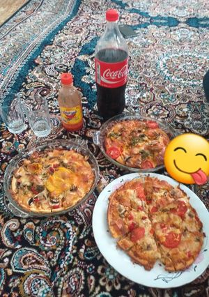 عکسی از دستور 🍕 پیتزای مرغ و سوسیس 🍕
