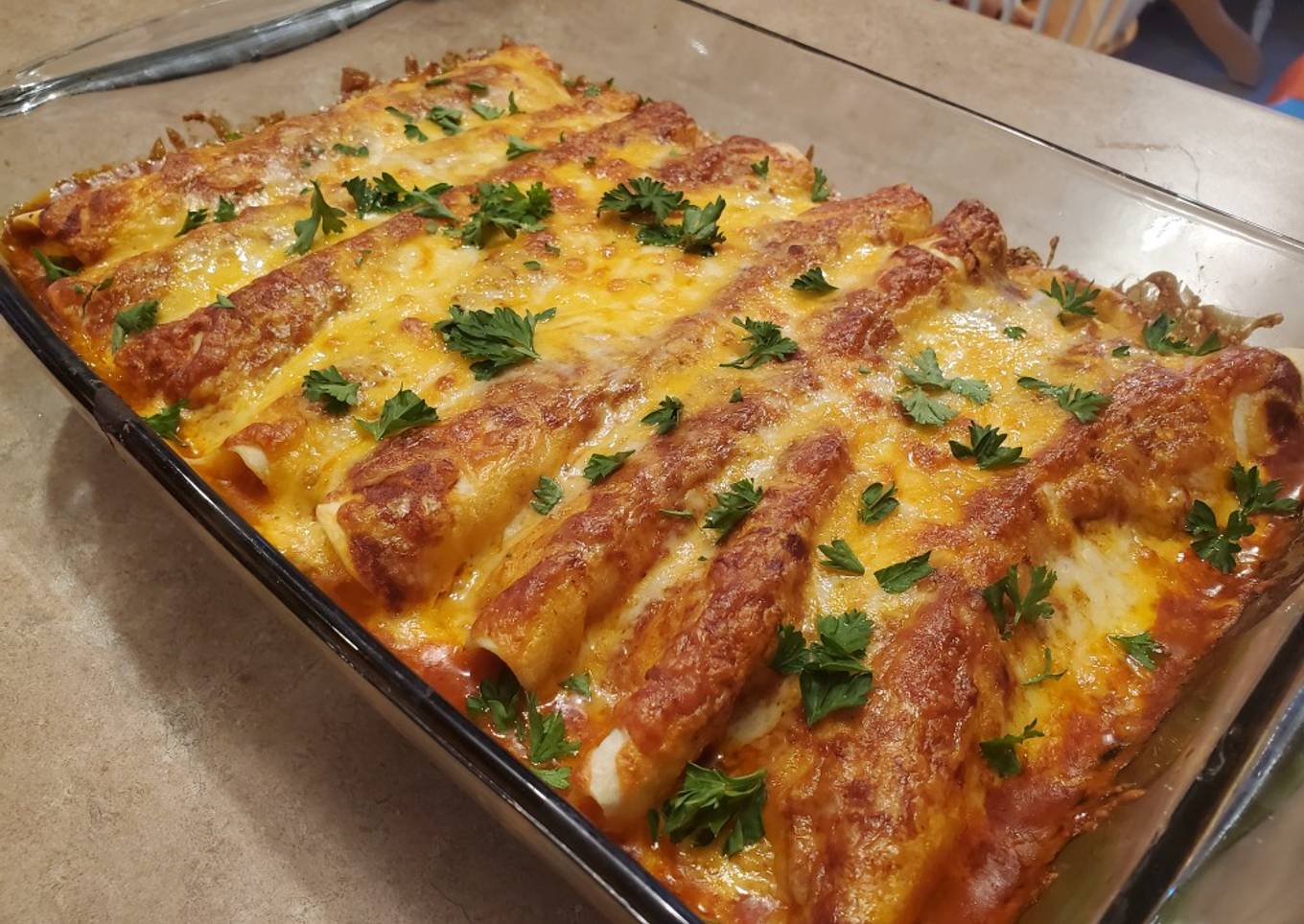 Remains of Turkey Enchiladas