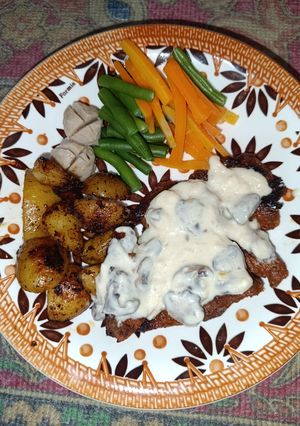 Foto resep Steak daging sapi + Cream Mushroom 🐄🐮🍄🍄‍🟫