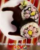Virágmintás sushi