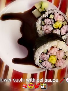 Virágmintás sushi recept fotója