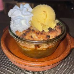 A picture of Rhubarb Crumble - with Port Wine.
