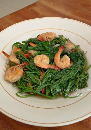 Foto resep Tumis Pucuk Labu & Udang