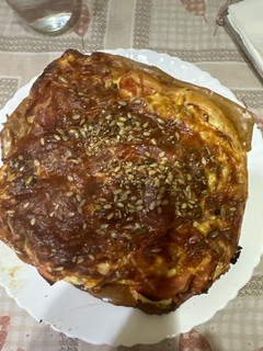 Una foto de 627. Flor de hojaldre de jamón y queso (principal pizza)