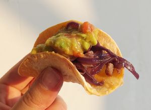 Una foto de 🥙 Mini Tacos con carne - cebolla caramelizada - guacamole 🥙