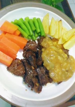 Foto resep Beef Steak with Brown gravy Sauce #kitaberbagi
