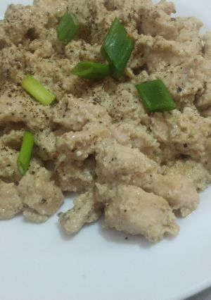 A picture of Ginger malai boti chunks.