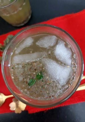 A picture of Chia Seeds Tulsi Lemonade/ Cool Chia Tulsi Drink.