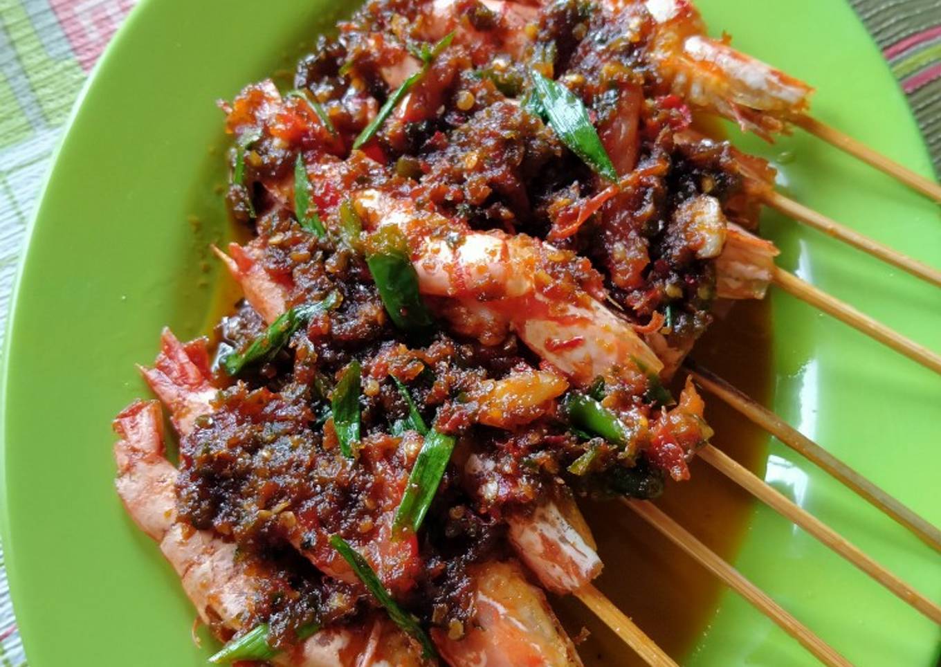 Sate Udang Bumbu Balado