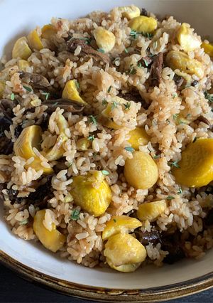 A picture of Chestnuts & Dried Mushrooms Rice.
