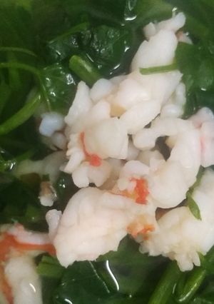 Hình của món Canh rau muống nấu tôm.