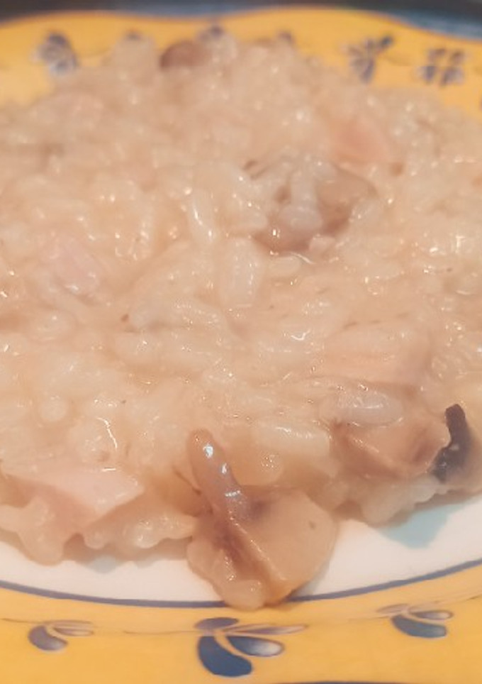 Una foto de Risotto de champiñones y pechuga de pavo Thermomix