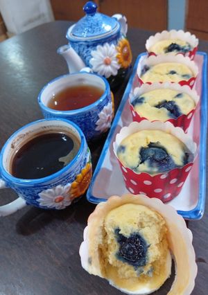Foto resep Blueberry Tempe Steamed Muffins