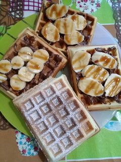 صورة لوصفة وافل بنوتلا وموز 😋