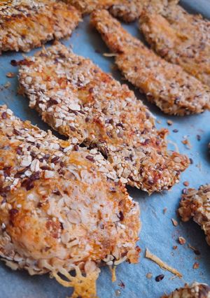 Sütőben sült, zabbundás csirkemell recept fotója