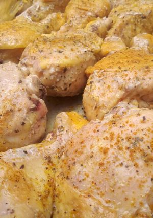 Una foto de Perniles de pollo al horno
