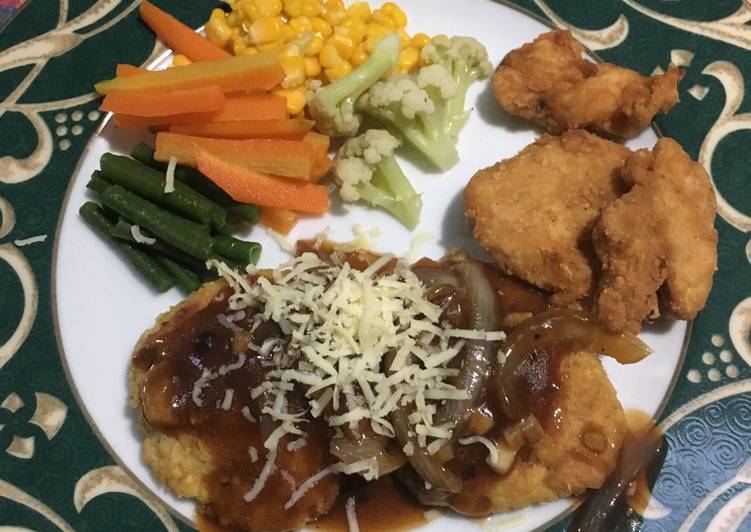 Steak Tempe With Blackpepper Sauce