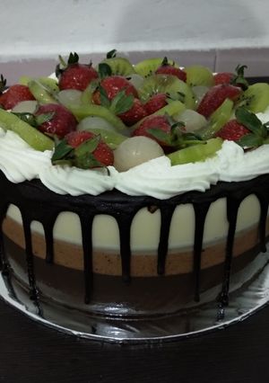 Foto resep Puding cake lapis ala ibu restu