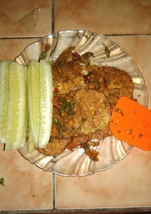 Foto resep Tempe geprek sambel bawang goreng