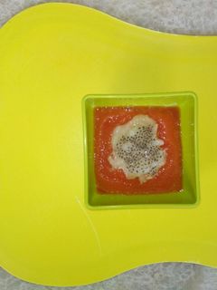 Foto resep Mpasi 6 bulan puree pepaya pisang chia seed