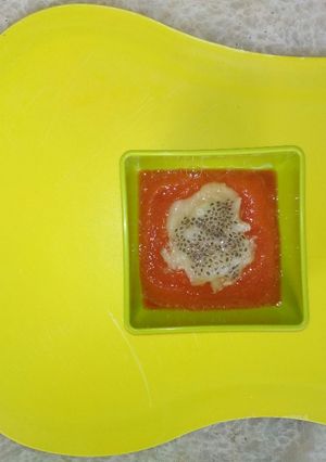 Foto resep Mpasi 6 bulan puree pepaya pisang chia seed