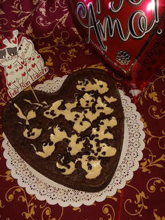 Una foto de Brownie Cheesecake para San Valentín