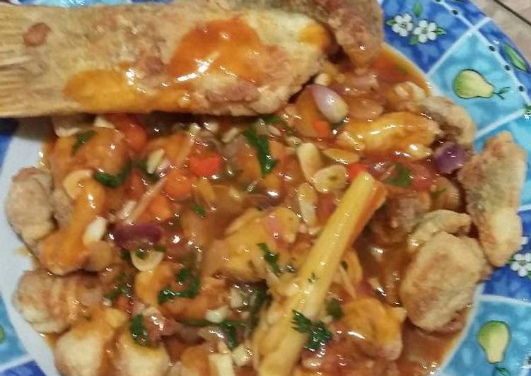 Resep ikan kakap asam manis pedas ala putri ( masak dadakan ) 😂, Anti Gagal