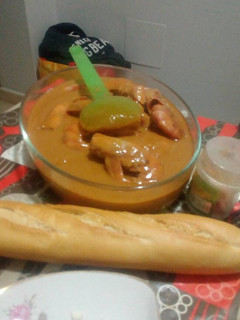 Una foto de Gambas con salsa casera