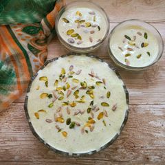 Broken rice custard phirni A picture of Broken rice custard phirni.