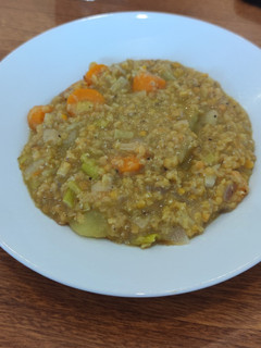 Una foto de Lentejas rojas con verduras