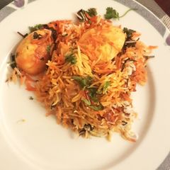 A picture of Egg Biryani.