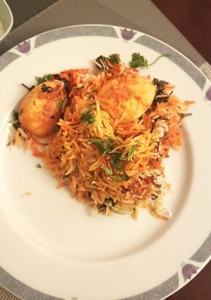 A picture of Egg Biryani.