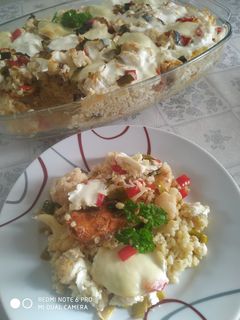 Finomságokkal sült csirkemell recept fotója
