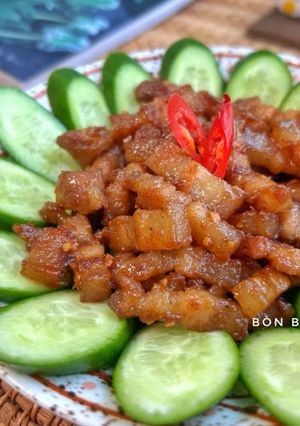 Hình của món Thịt Ba Chỉ Xào Mắm Tép.