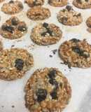 Galletas fit de avena, frutos secos y pasas