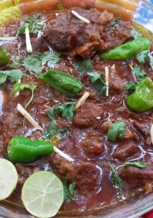 A picture of Mutton kyola karahai.