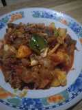 Oseng mercon tetelan sapi dan kentang