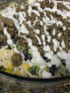 صورة لوصفة مكرونة دايت بالخضار واللحمة😋