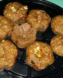 Muffins de avena y manzana con frutos secos