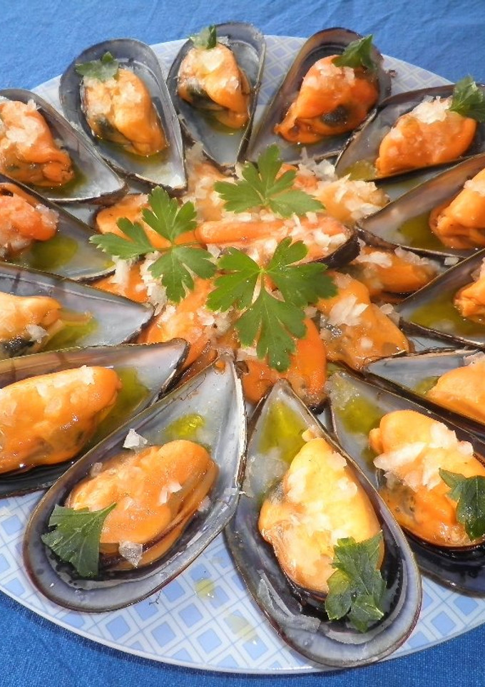 Una foto de Mejillones al vapor
