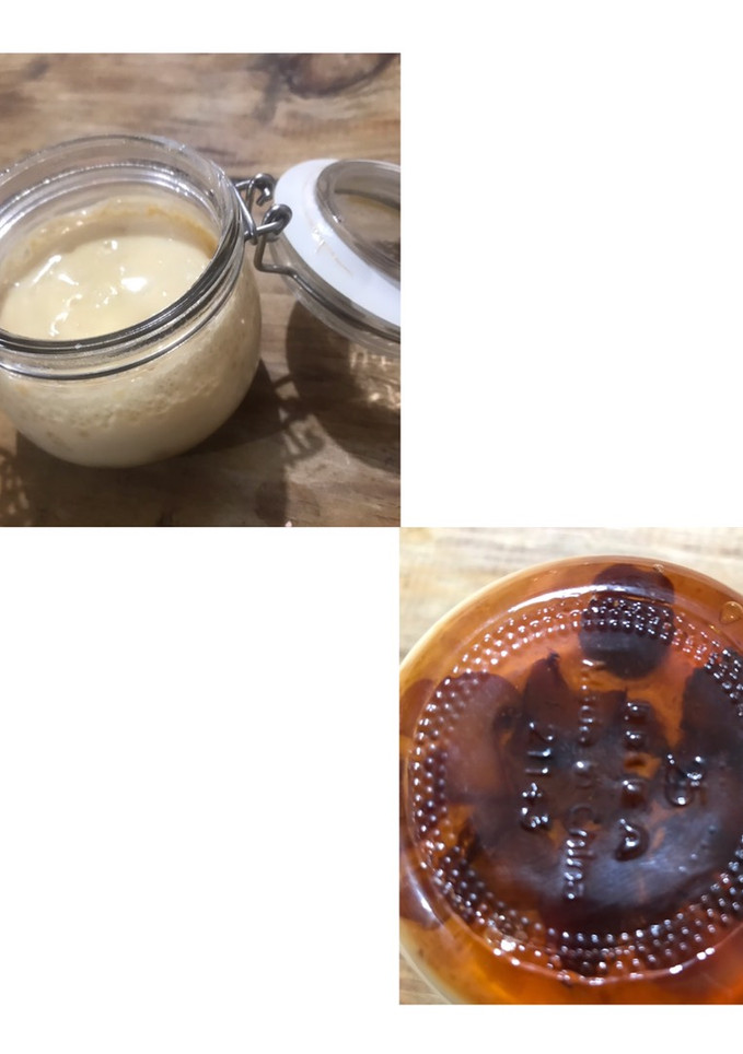 Una foto de Flan de huevo con chantarela (rebozuelos) caramelizada