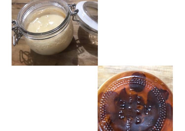 Flan de huevo con chantarela (rebozuelos) caramelizada