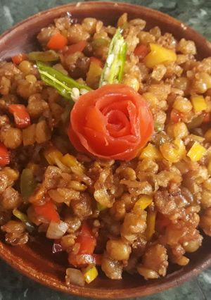 A picture of Crispy chana chaat.